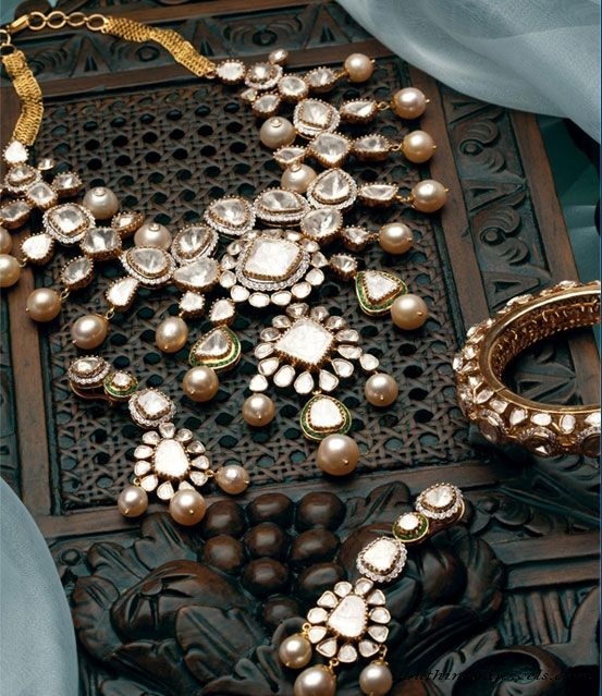 Polki Diamond necklace set