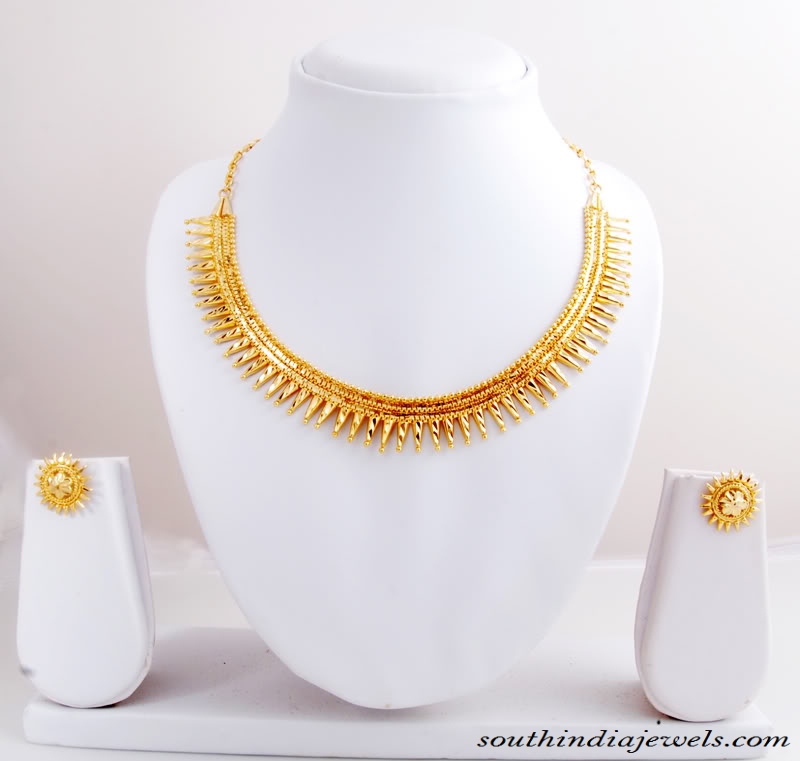 Traditional gold necklace design