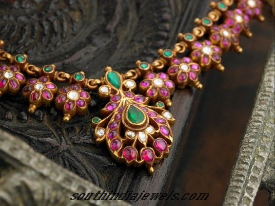 antique ruby necklace from arnav jewellers