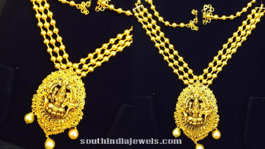 Gold-multilayer-chain-with-lakshmi-pendant-50gms
