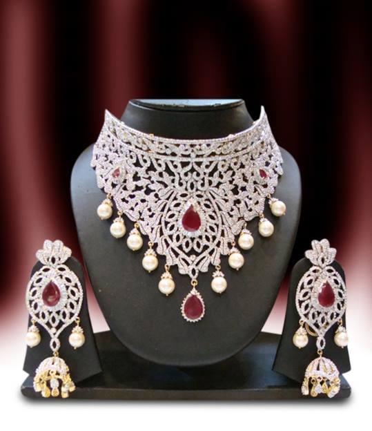 Diamond choker costume jewellery
