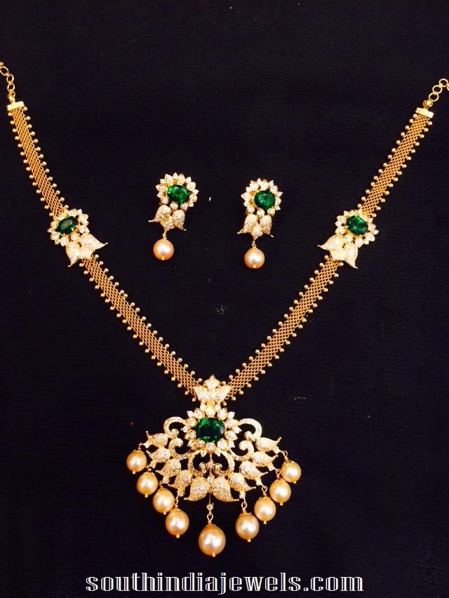 Attaigai style gold necklace sets