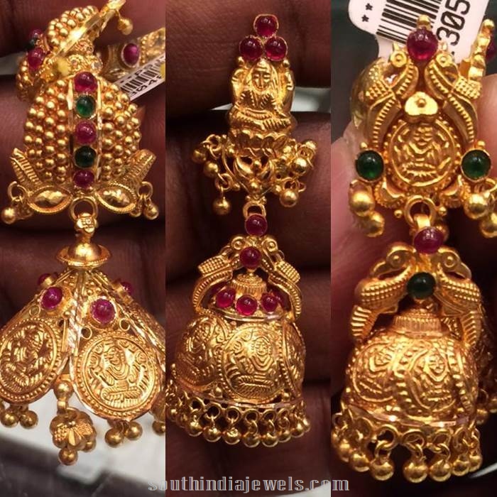 Coin style gold antique jhumkas