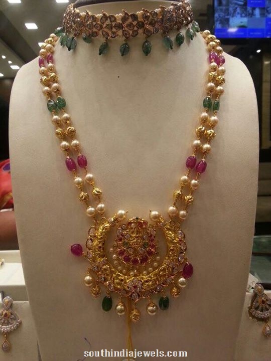 Double layer beaded pearl chain necklace from Premraj