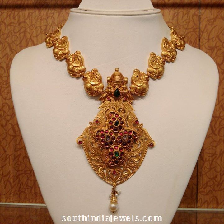 Heritage antique necklace with polki and rubies