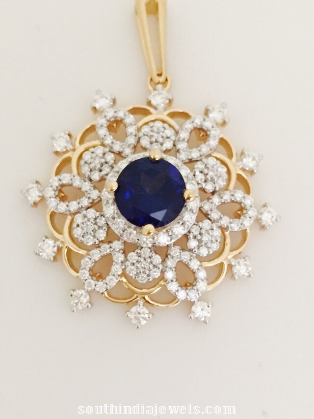 Diamond Sapphire pendant design
