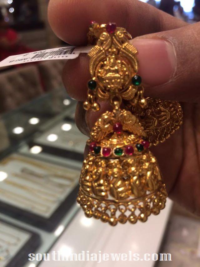 Gold Antique Jhumka with weight