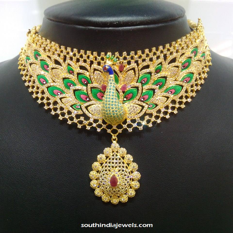 Designer Gold CZ Stone Necklace from NAJ