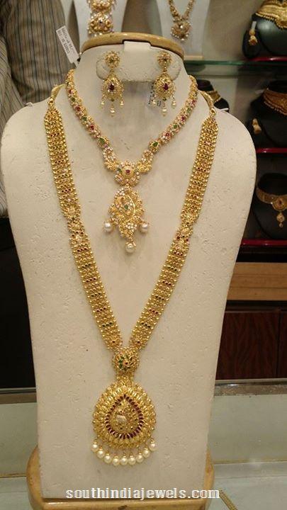 Gold Bridal Jewellery Set ~ South India Jewels 8235