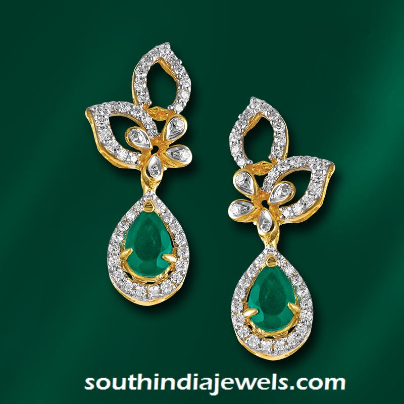 Diamond Emerald Earrings from GRT JEwellers