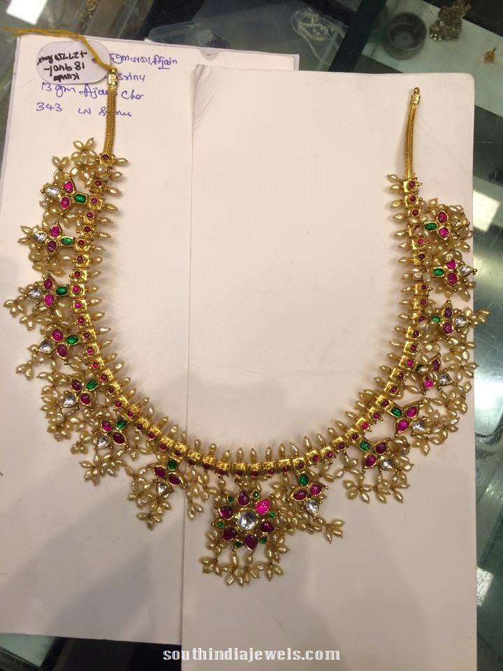 124 grams gold guttapusalu necklace