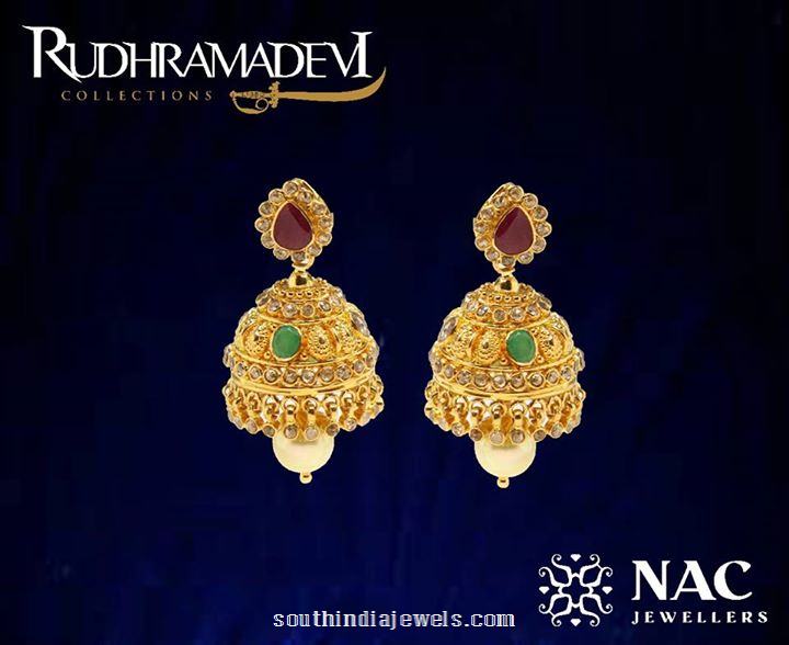 Gold Jhumka Designs from NAC Jewellers Rudramadevi collections