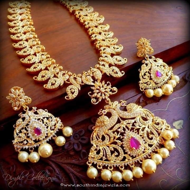 Imitation Stone Long Necklace Set from Dimple Collections