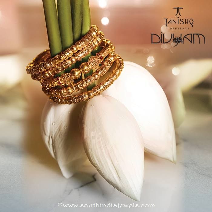 Gold bangle designs from Tanishq Divyam Collections