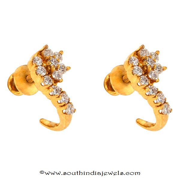 Gold Diamond Ear stud design from Prince Jewellery
