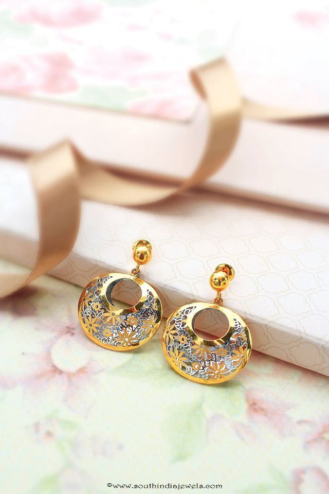 Gold Designer Earrings from Manubhai Jewellers