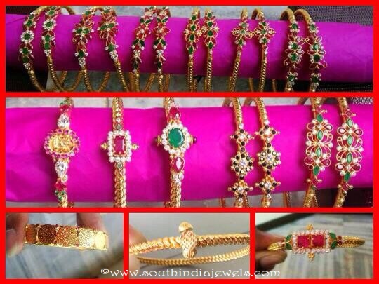 22k gold ruby emerald bangle designs