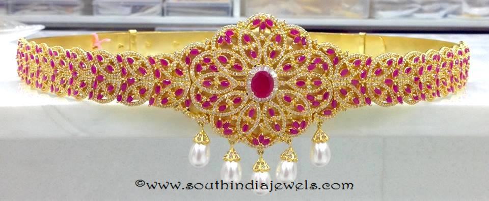 Gold Plated Ruby Hip Belt From Swarnakshi Jewels and Accessories