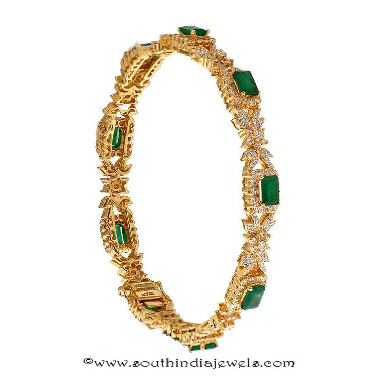 Gold Emearld Bangle from Prince Jewellery
