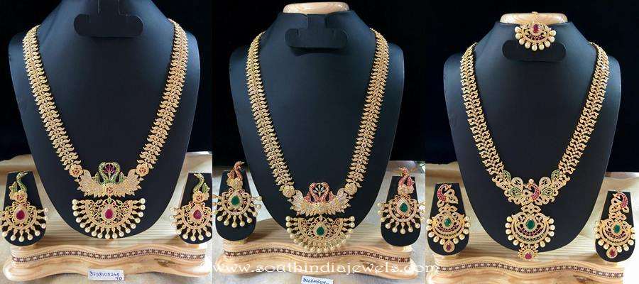 1 gram gold long necklace latest designs