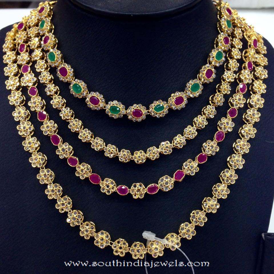 Imitattion Ruby Emerald uncut necklace from swarnakshi