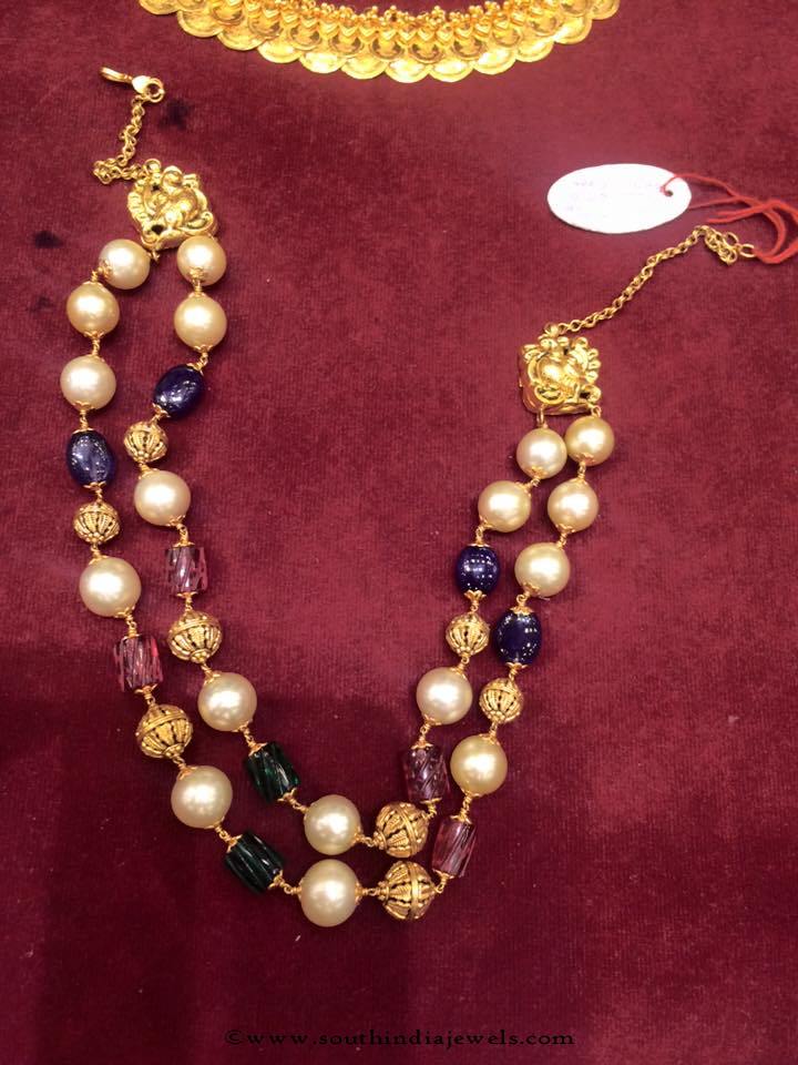 Gold beaded mala necklace