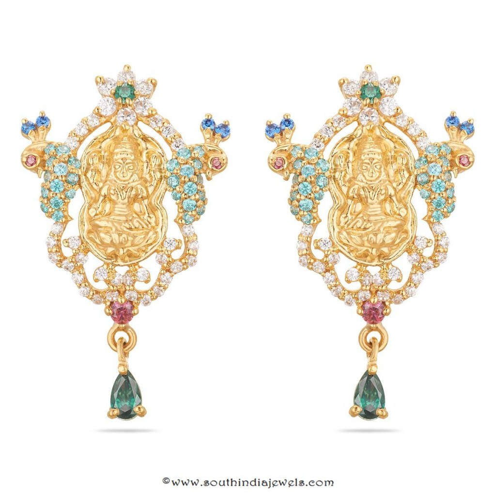 22 Carat Gold Lakshmi Earrings