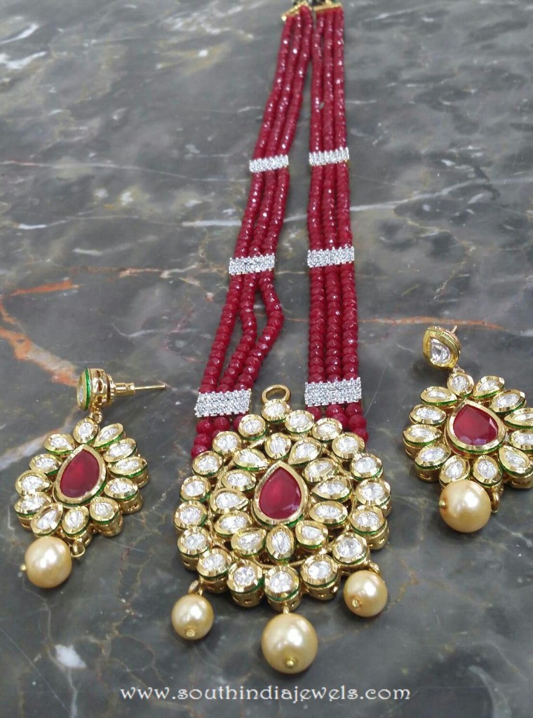 Beaded Kundan Necklace Set From Chaahat Fashion Jewellery