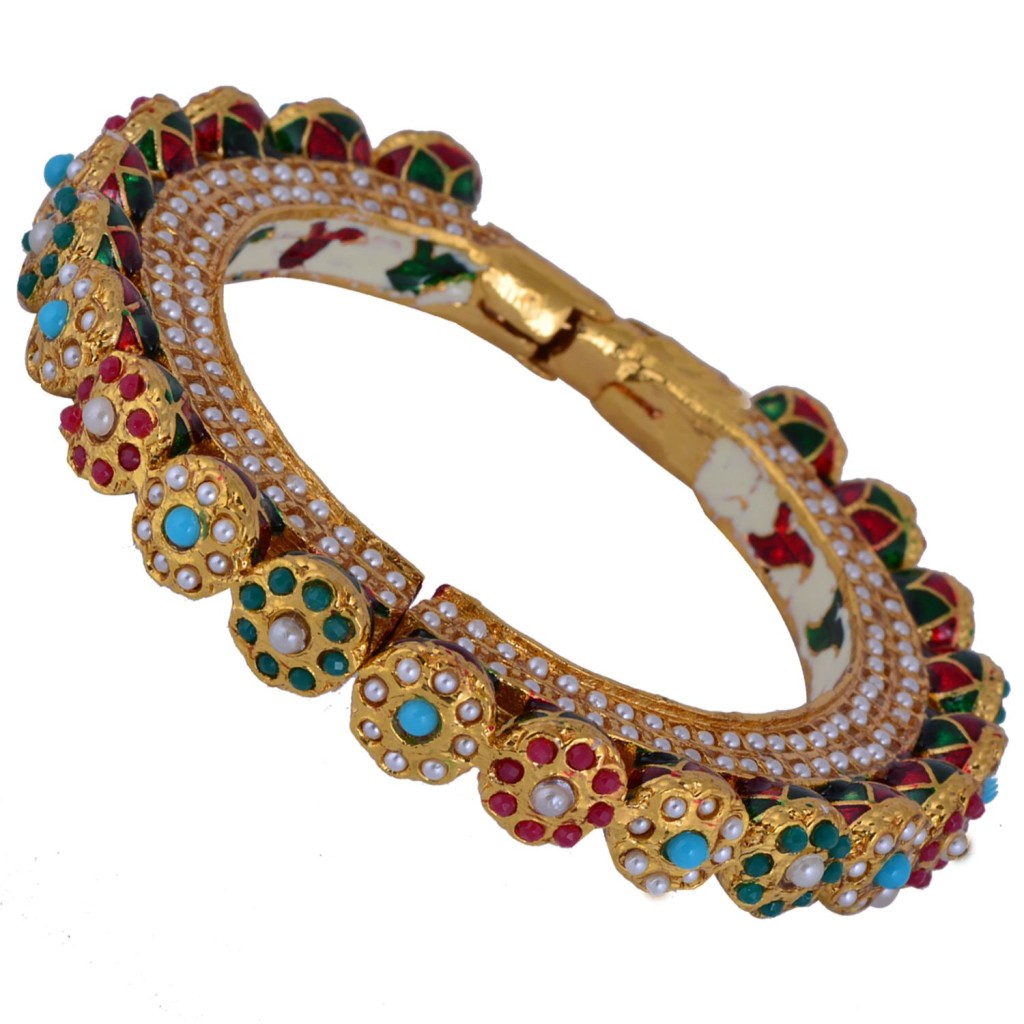 Imitation Pearl Kada Bangle Design From Chaahat Fashion Jewellery