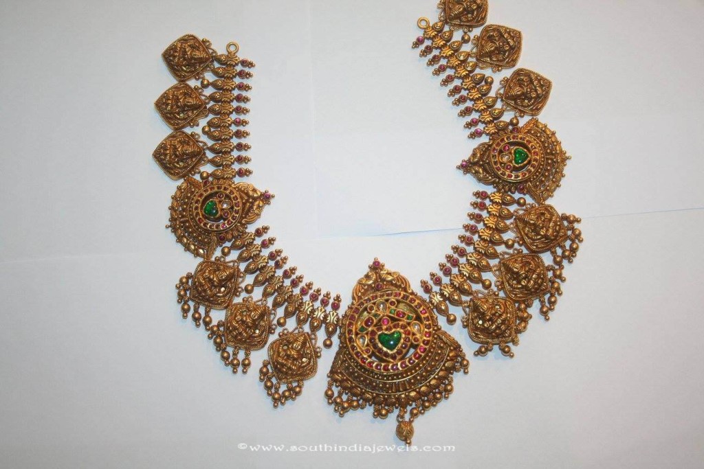 Gold Antique Temple Choker Necklace