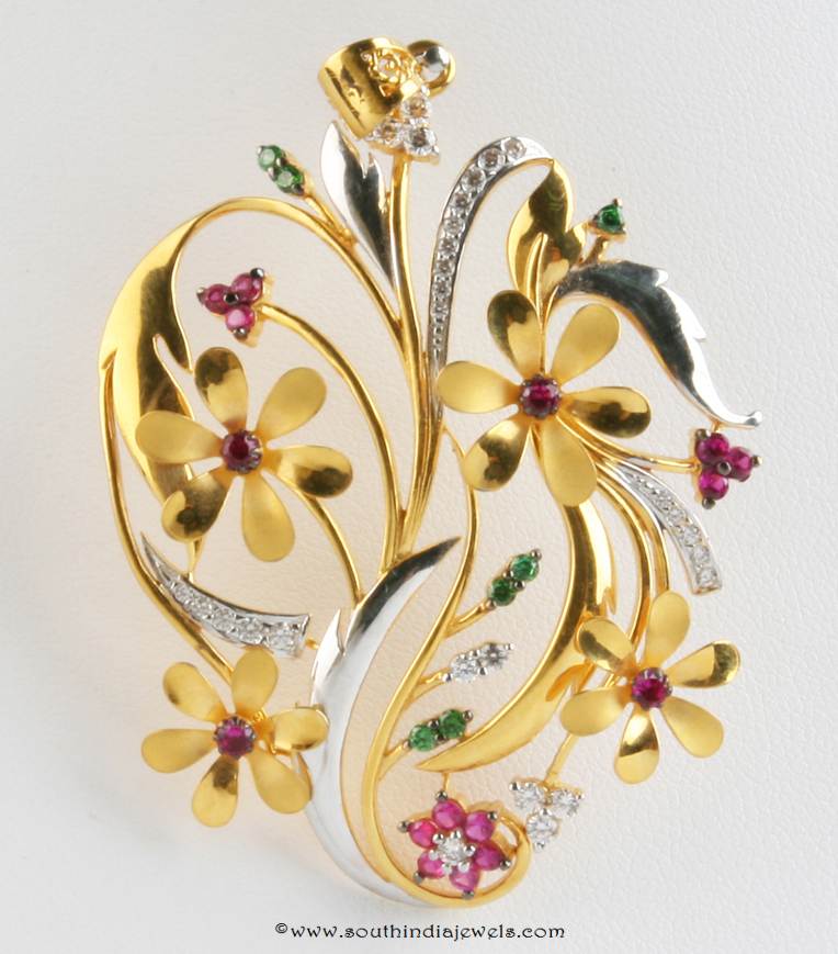 Gold Designer Pendant from Senthil Murugan Jewellers 