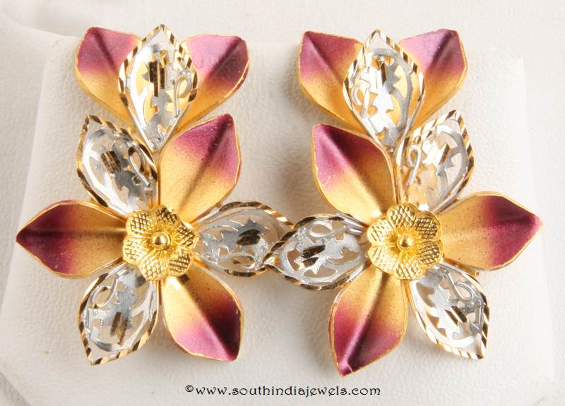 Gold Designer Stud From Senthil Murugan Jewellers