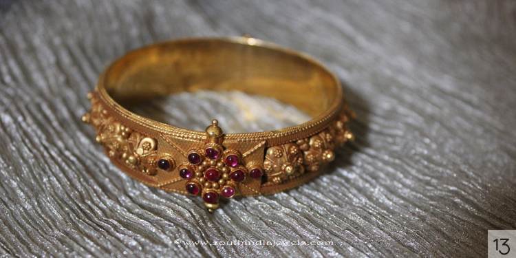 Gold Ruby Bangle From Sayar Jewellery