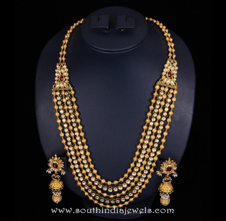 Gold Antique Multi layer Long Necklace Set
