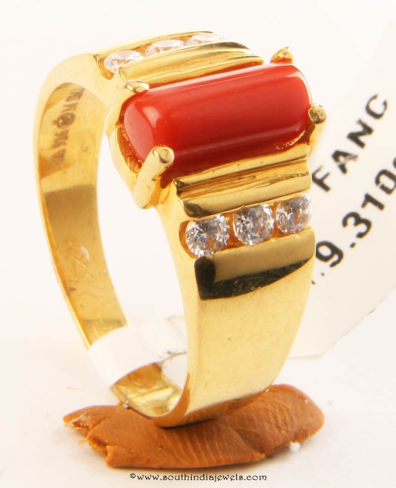 Gold Coral Ring Design From Senthil Murugan Jewellers
