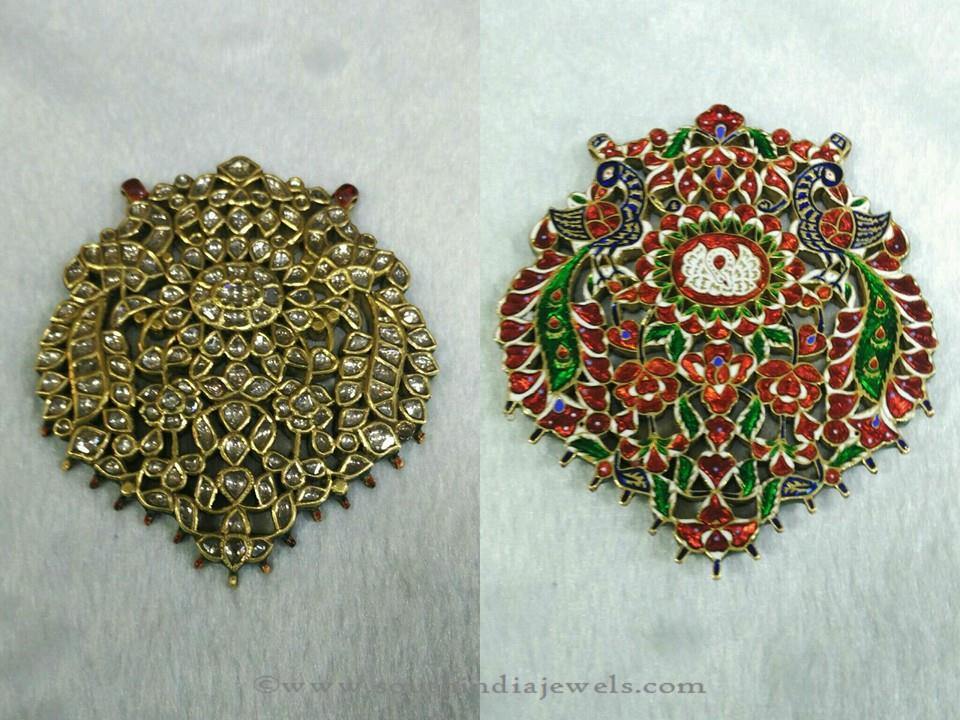 Gold Kundan Pendant Set from Sri Balaji Jewellers