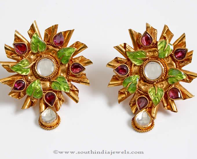Gold Polki Earrings from PNG Adgil Jewellers