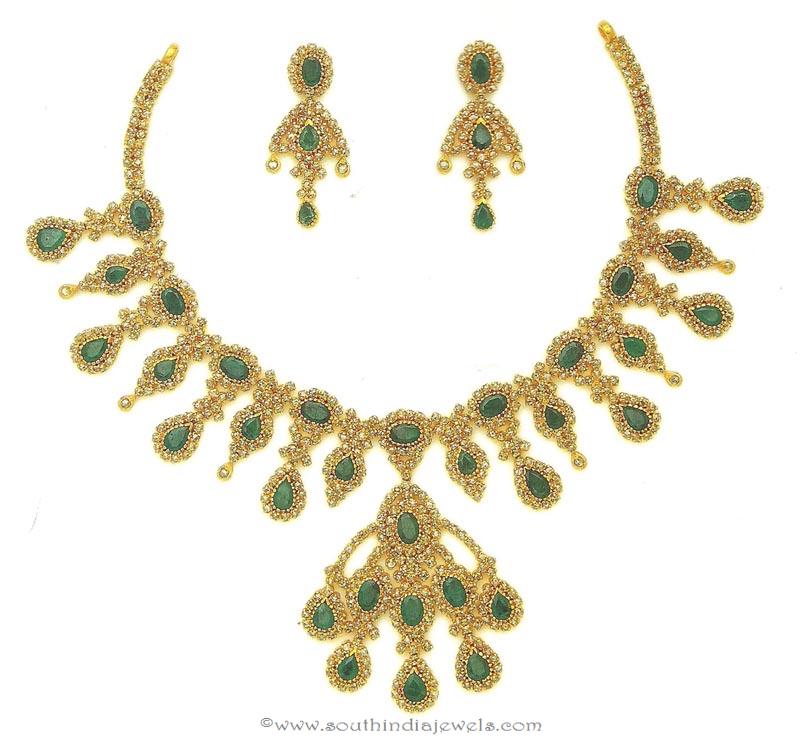 Gold Polki Emerald Necklace from M.Bajranglal Jewellers