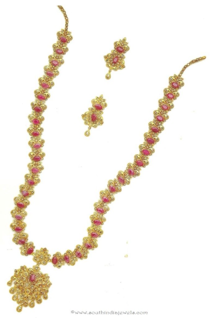 Gold Polki Ruby Haar From M.Bajranglal Jewellers 