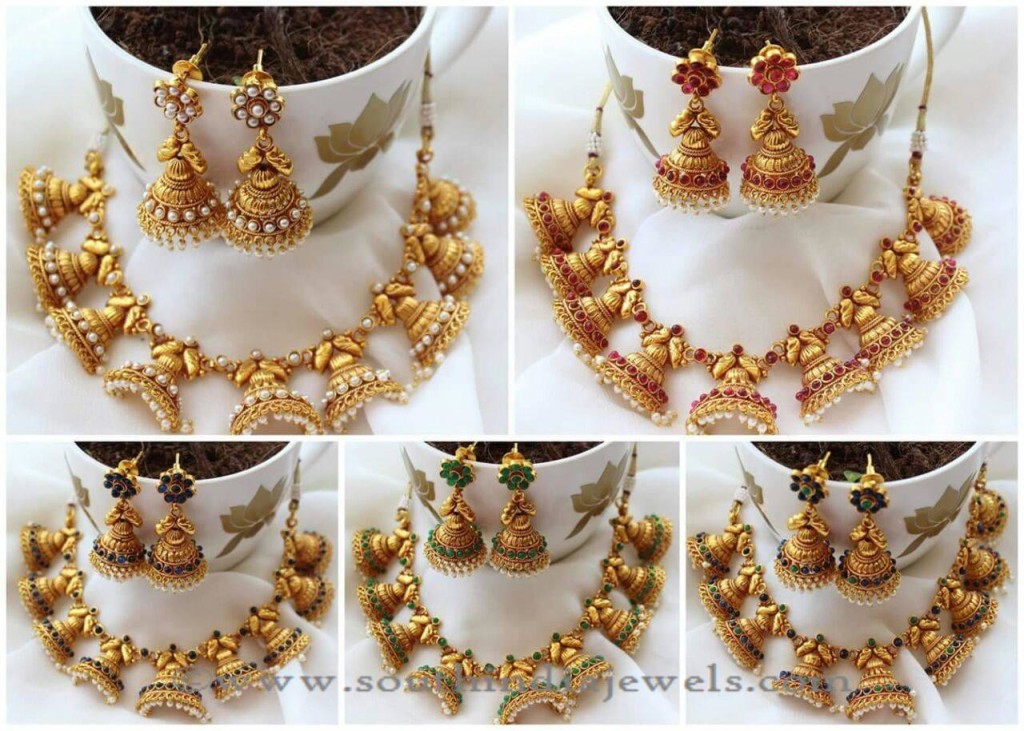 One Gram Gold Necklace Sets with Jhumkas