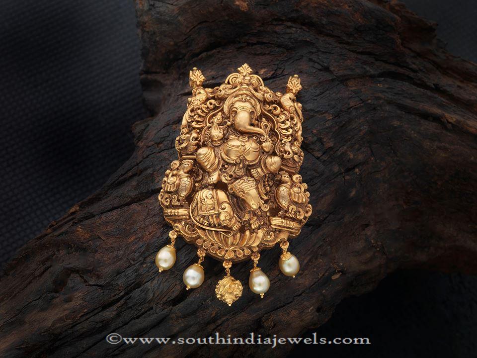Gold Ganapathy Pendant From Creations Jewellery