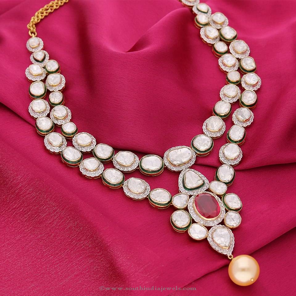 Manubhai Jeweller's Polki Diamond Necklace