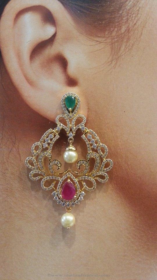 Ruby Emerald Earrings from Brundavan Jewellery