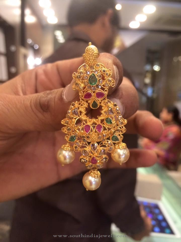 Gold Uncut Diamond Earrings with Weight Details