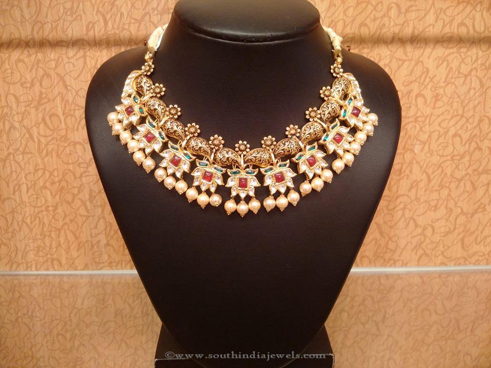 Gold Designer Kundan Necklace From NAJ