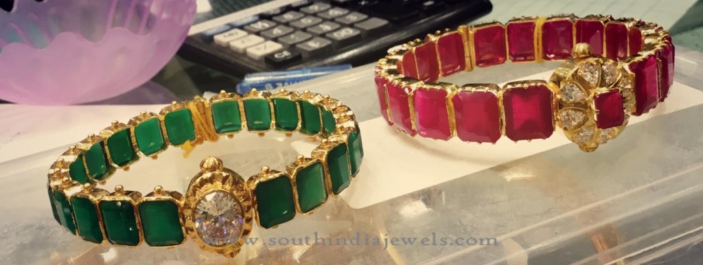 30 Grams Gold Ruby Emerald Bangle