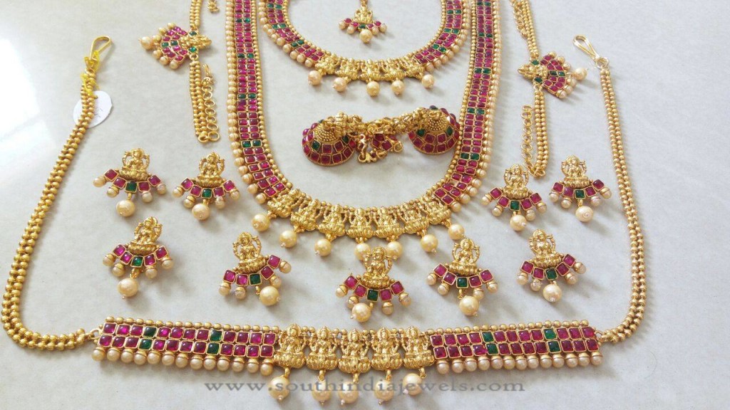 Imitation Ruby Emerald Bridal Jewellery Sets