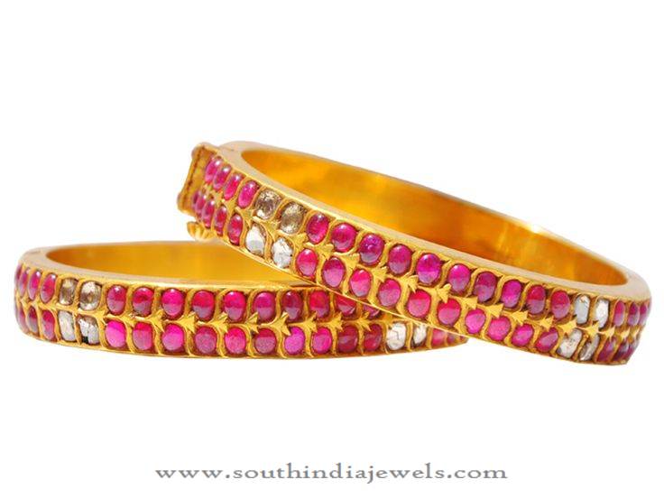 Diamond Ruby Bangle From Karni Jewellers