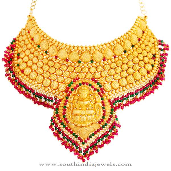 Lalithaa Jewellery Bridal Gold Necklace Design