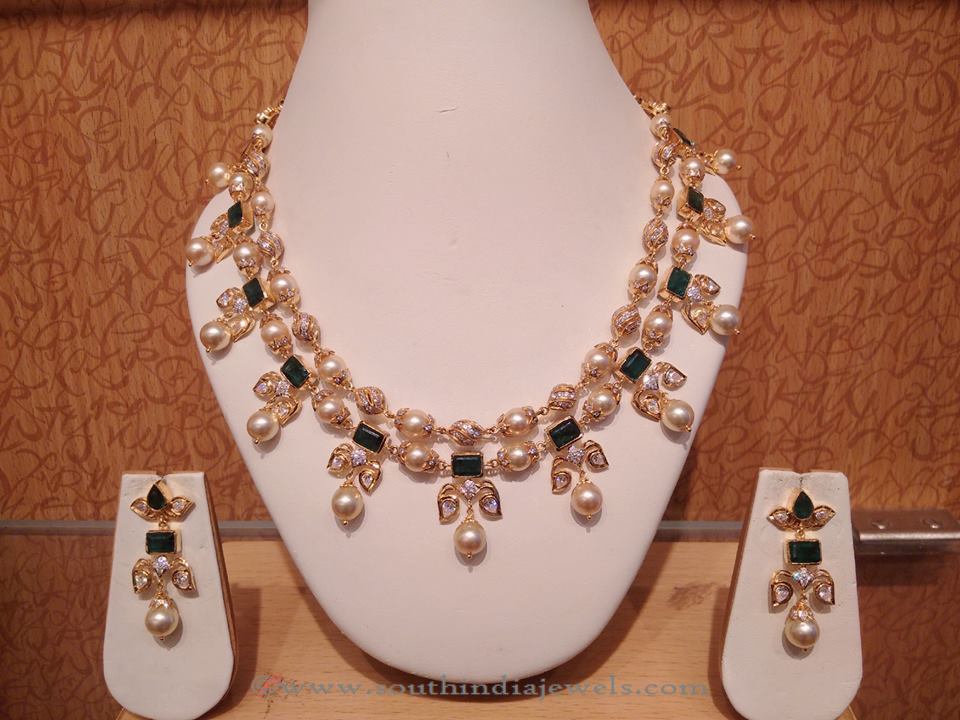 22K Gold Pearl Necklace Set from Naj